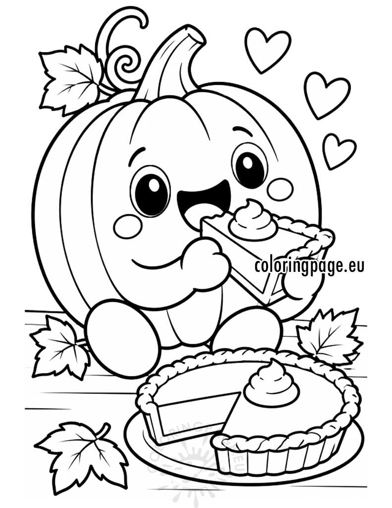 Pumpkin Eating a Slice of Pumpkin Pie 1 pumpkin eating pie