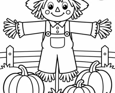 scarecrow in a pumpkin field