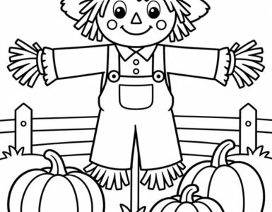 scarecrow in a pumpkin field