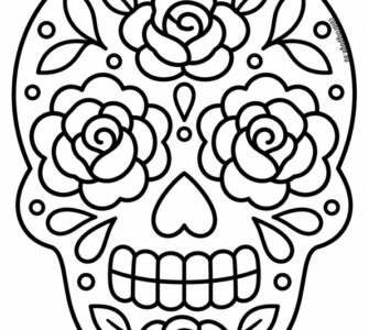 sugar skull with roses