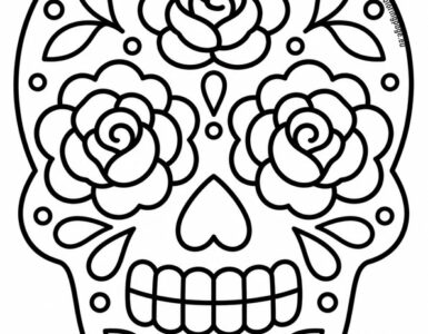 Sugar Skull with Roses template 4 sugar skull with roses