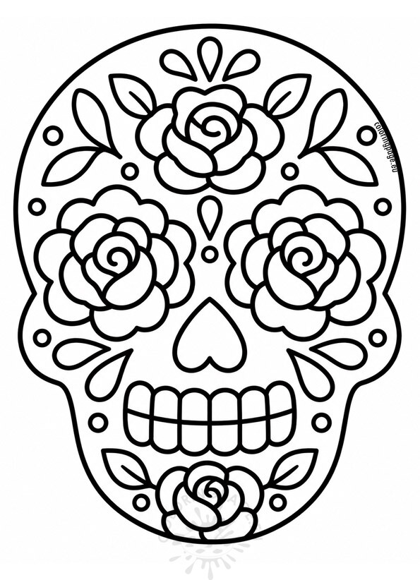 sugar skull with roses