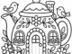 teapot cottage coloring page