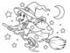 witch flying on her broomstick